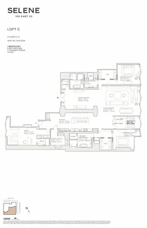 $6,550,000 | 100 East 53rd Street, Unit 9C | Midtown East