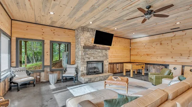 a view of a lush green forest with lush green forest