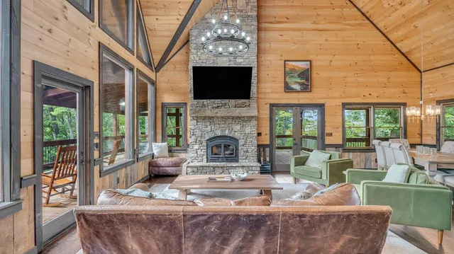 a view of a balcony with wooden floor