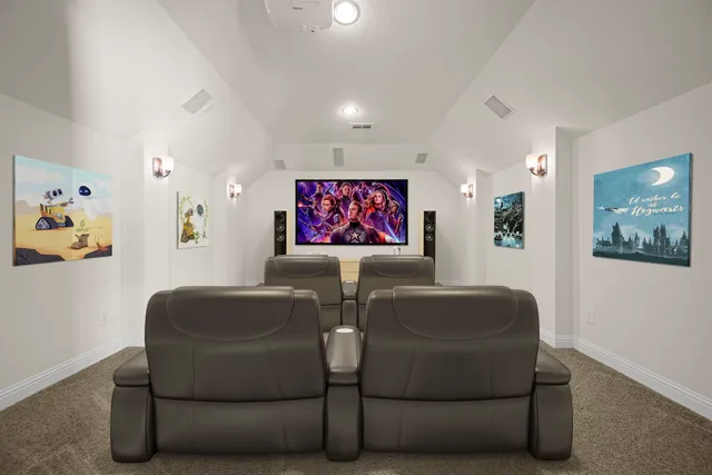 a living room with furniture