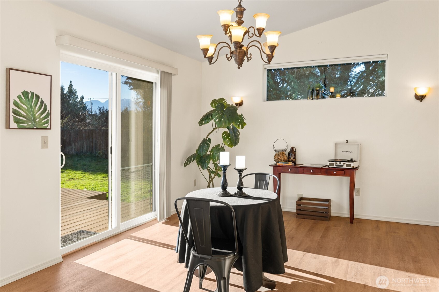 2042 Finn Hall Road Port Angeles, WA 98362 - Photo 19 of 40 a dining room with furniture and chandelier