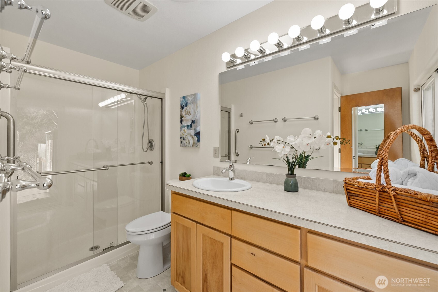 2042 Finn Hall Road Port Angeles, WA 98362 - Photo 25 of 40 a bathroom with a sink a toilet and shower
