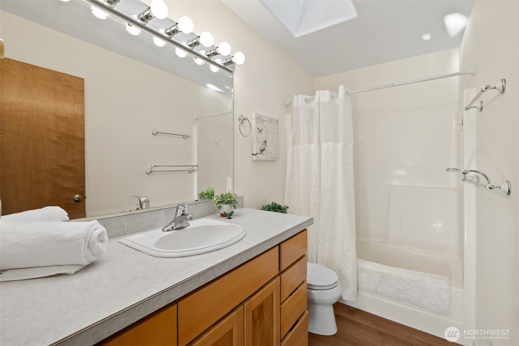 2042 Finn Hall Road Port Angeles, WA 98362 - Photo 26 of 40 a bathroom with a sink a toilet and shower