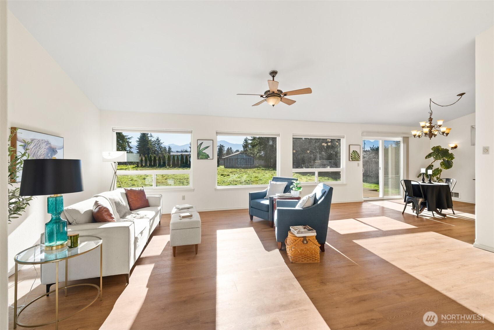 2042 Finn Hall Road Port Angeles, WA 98362 - Photo 10 of 40 a living room with furniture and a large window