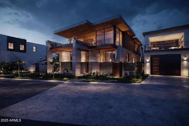 a view of a building with a street