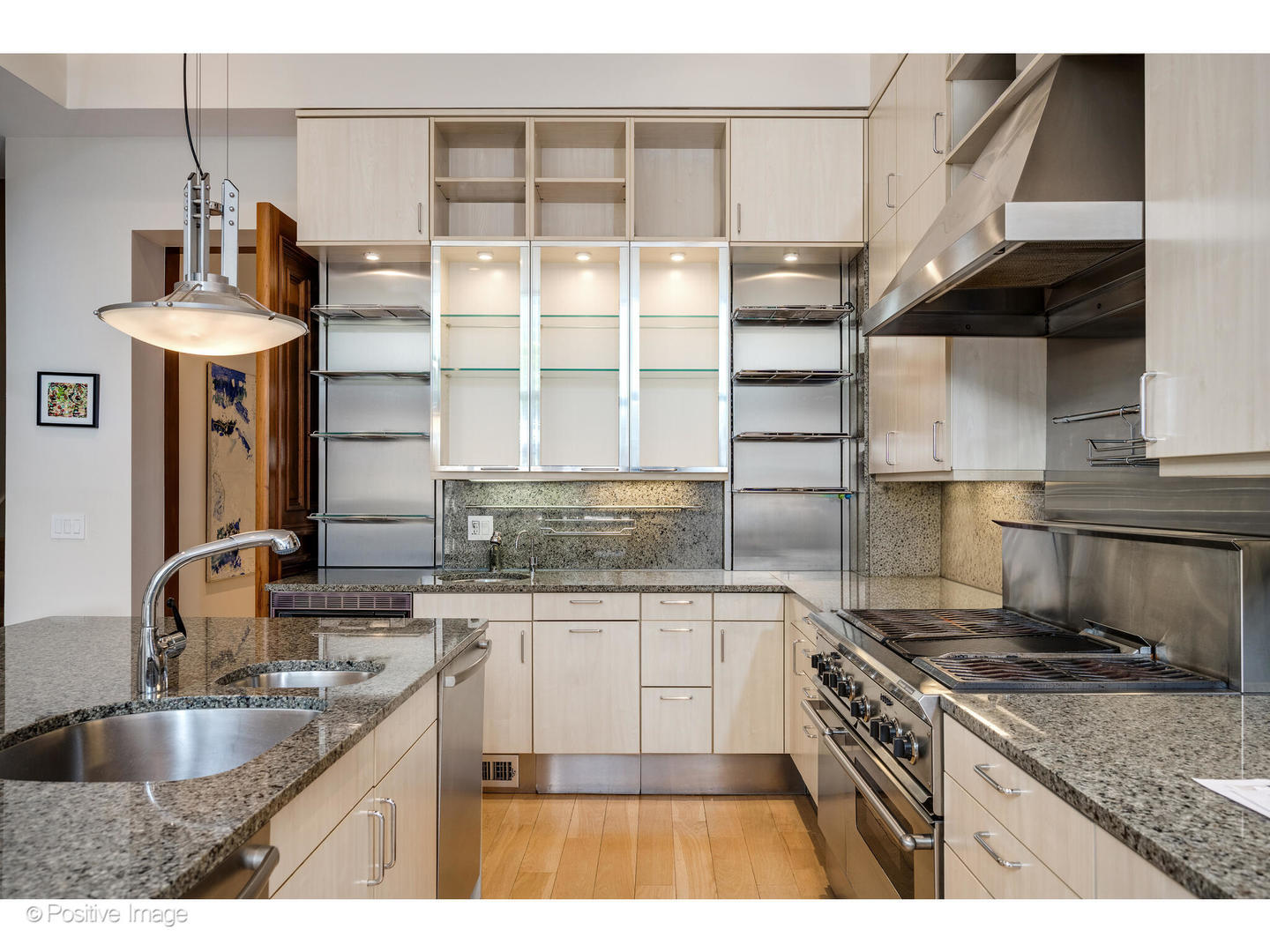 1434 North Dearborn Street Chicago, IL 60610 - Photo 19 of 67 a kitchen with kitchen island granite countertop a sink stainless steel appliances and cabinets