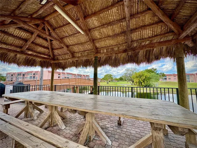 a view of outdoor space with seating