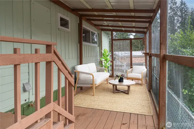 a outdoor space with furniture