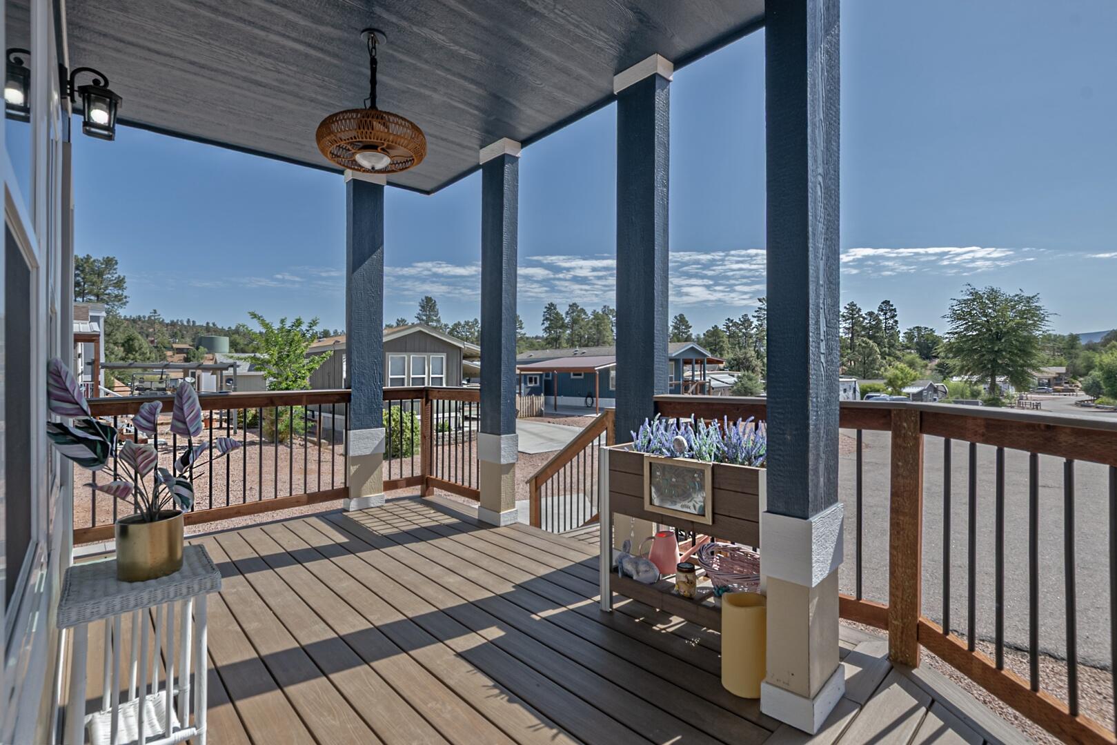 16 North Star Vale Road, Unit 122B Star Valley, AZ 85541 - Photo 4 of 21 a view of a balcony with wooden floor