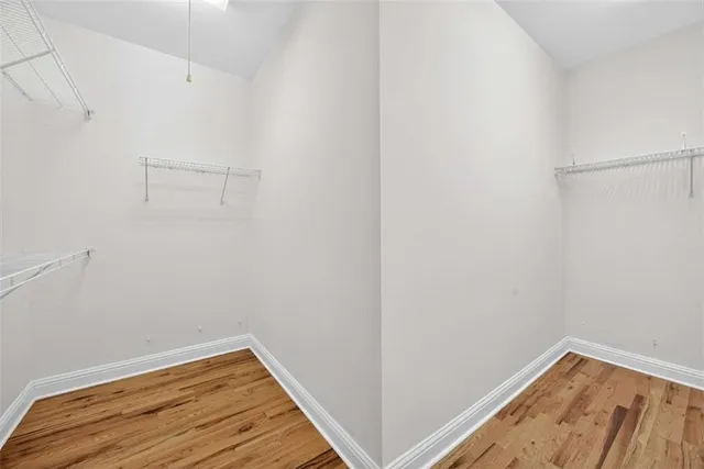 a view of small space with racks on the wall