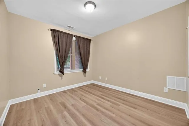 an empty room with a window