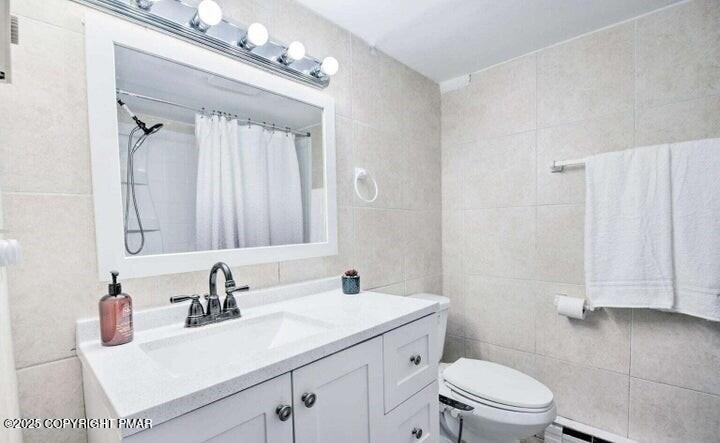 479 Mountain Road Albrightsville, PA 18210 - Photo 22 of 30 a bathroom with a sink toilet a mirror and vanity