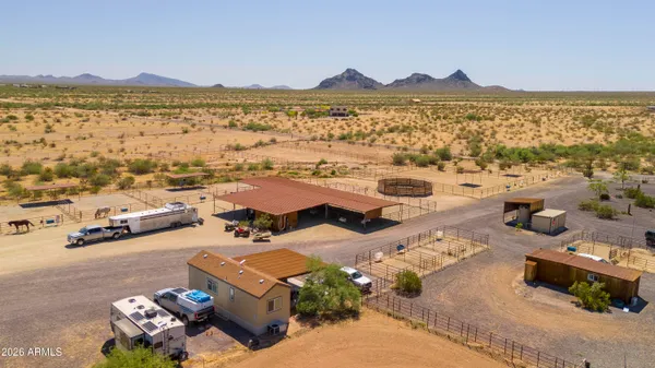 a view of a terrace with a mountain