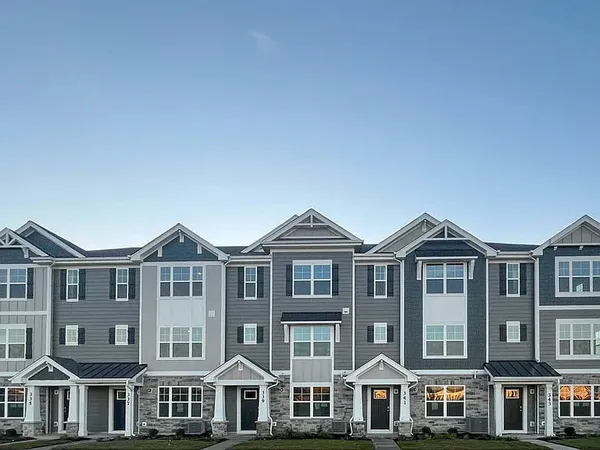 a front view of a residential houses