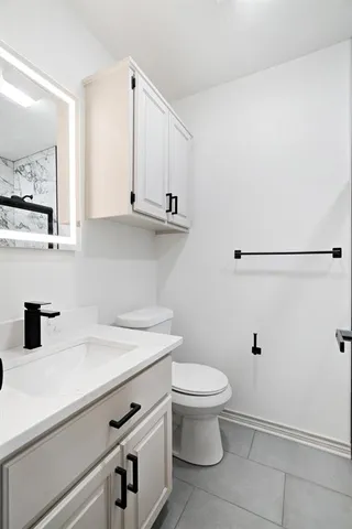 a bathroom with a sink and a toilet