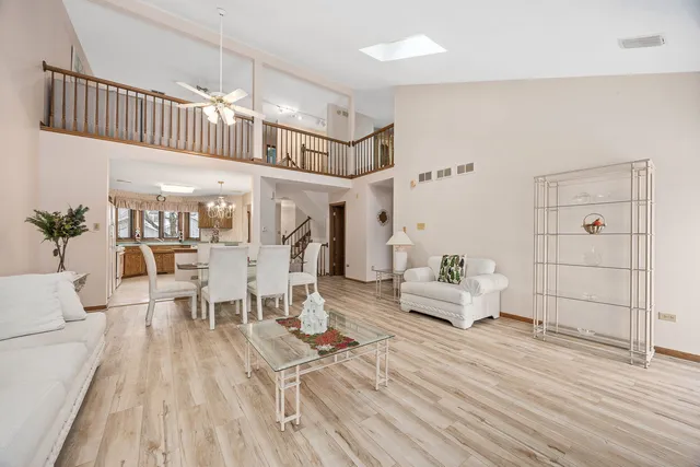 a living room with furniture