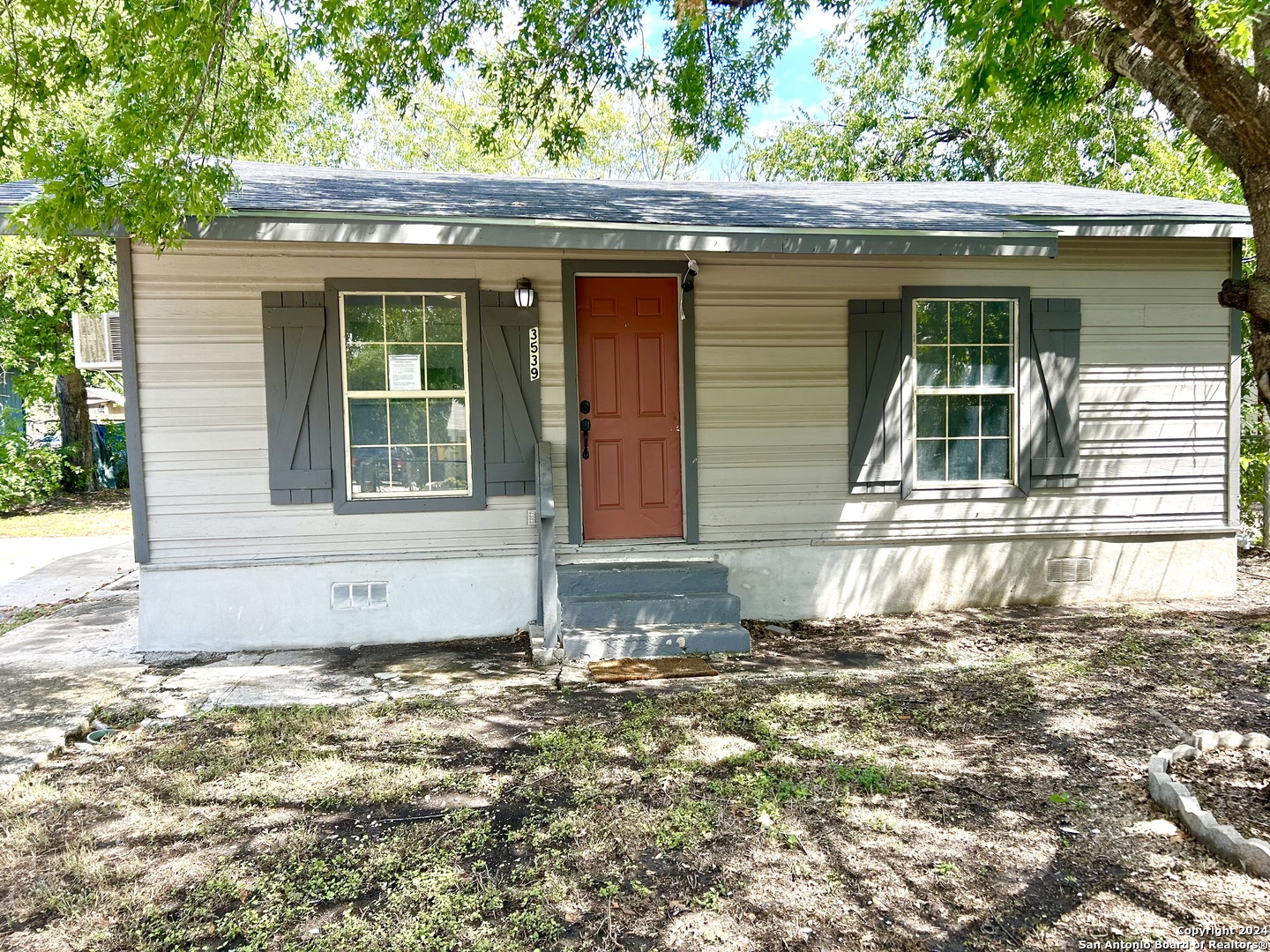 a front view of a house