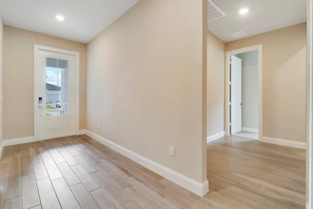 an empty room with window