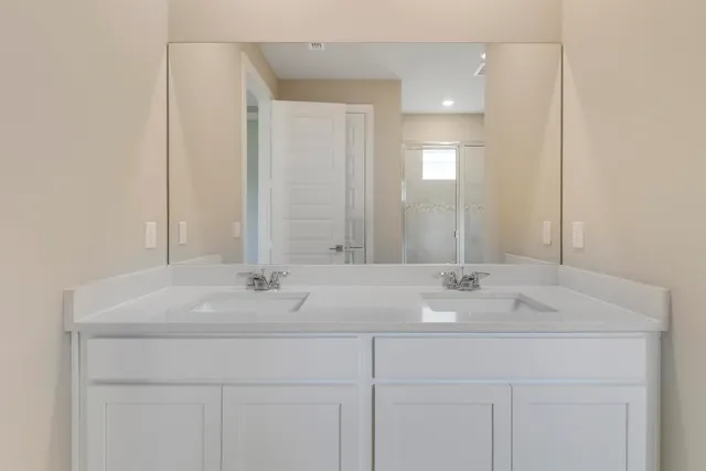 a bathroom with a shower