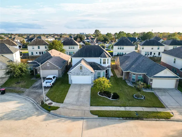 an aerial view of multiple house