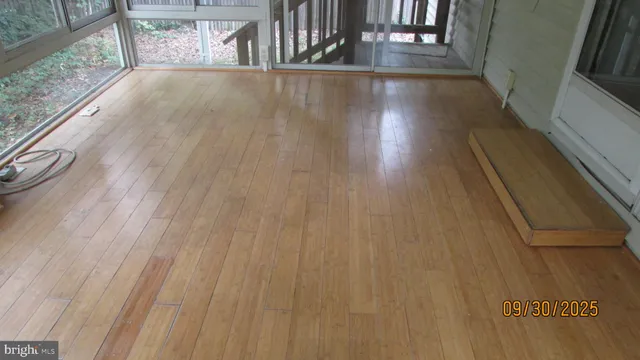 a view of the balcony