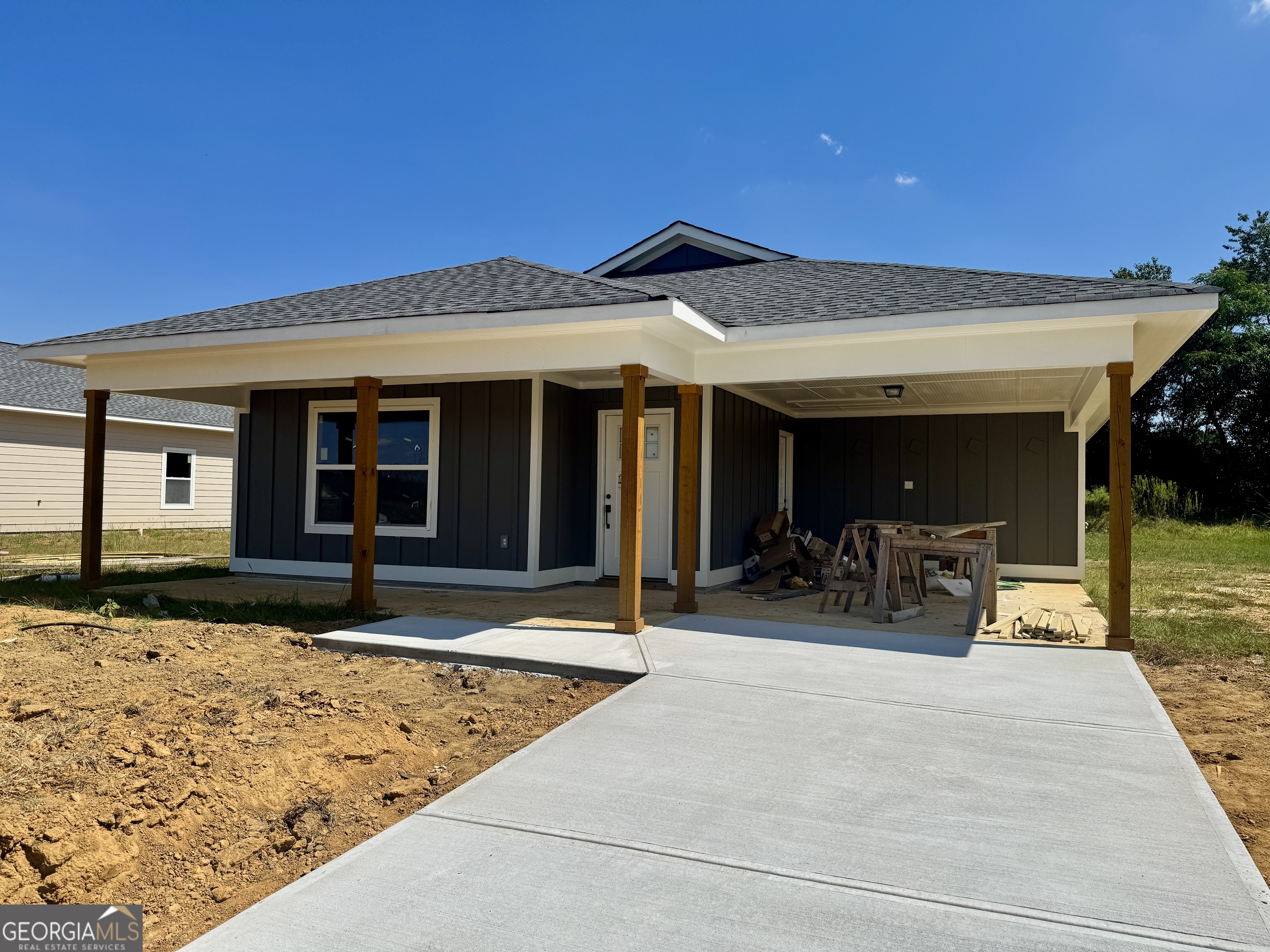 a view of a house with patio