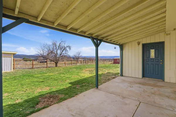 a view of city with a balcony