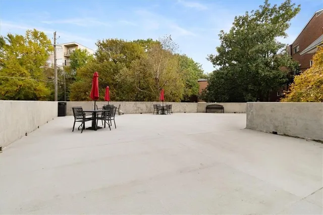 a view of outdoor space with seating