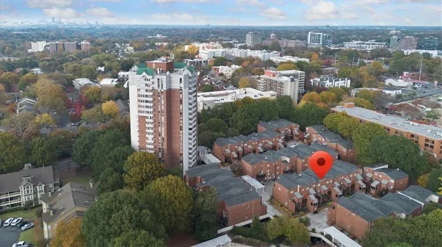 an aerial view of multiple house