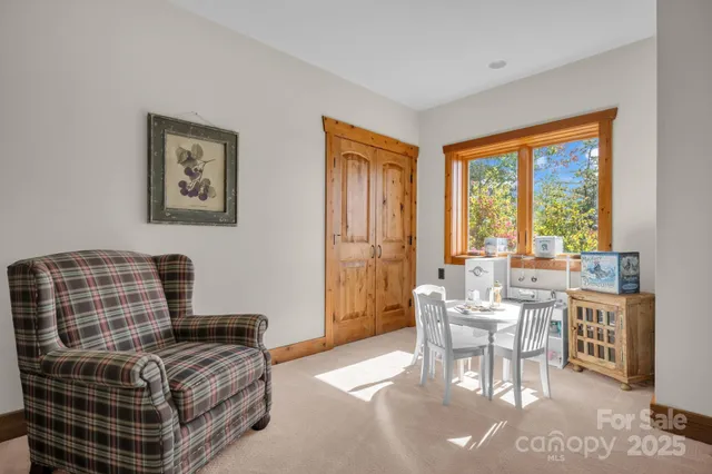 a bedroom with a bed