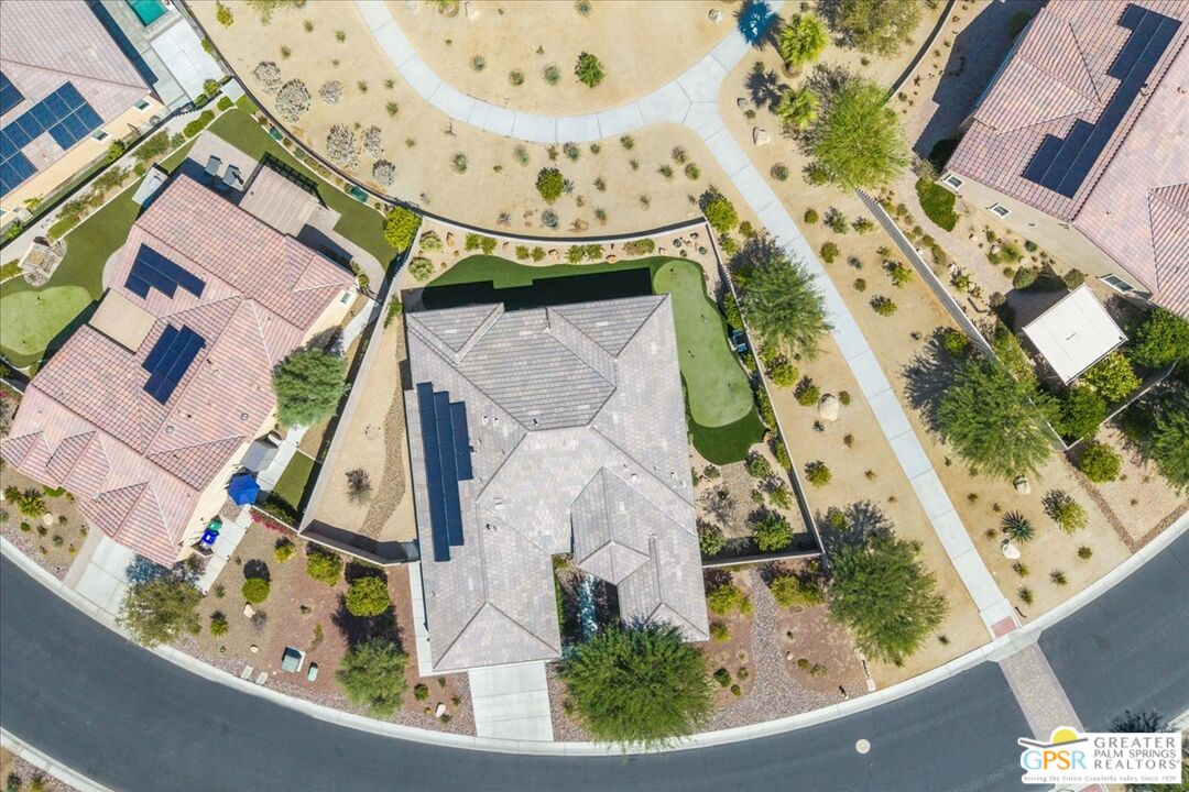 82 Cabernet Rancho Mirage, CA 92270 - Photo 24 of 25 an aerial view of a house with a swimming pool