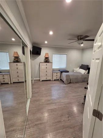 a large room with furniture