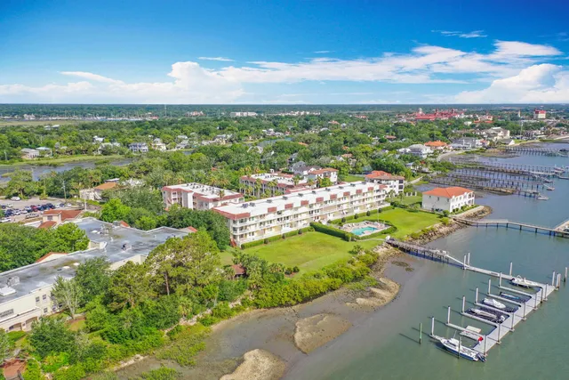 an aerial view of multiple house