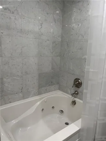 a bathroom with a tub