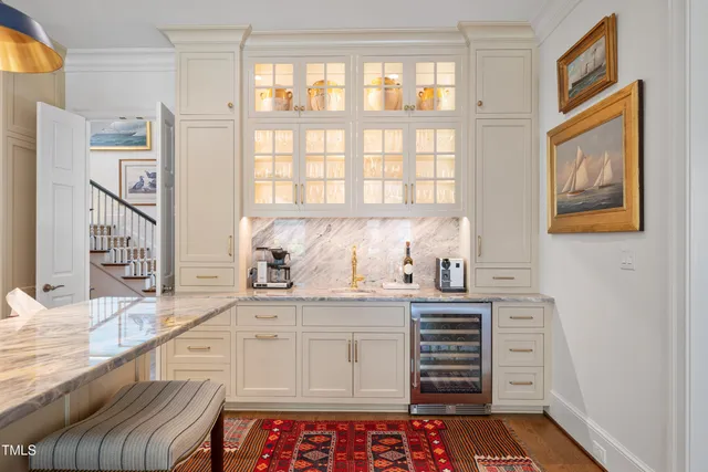 a kitchen with stainless steel appliances lots of counter top space