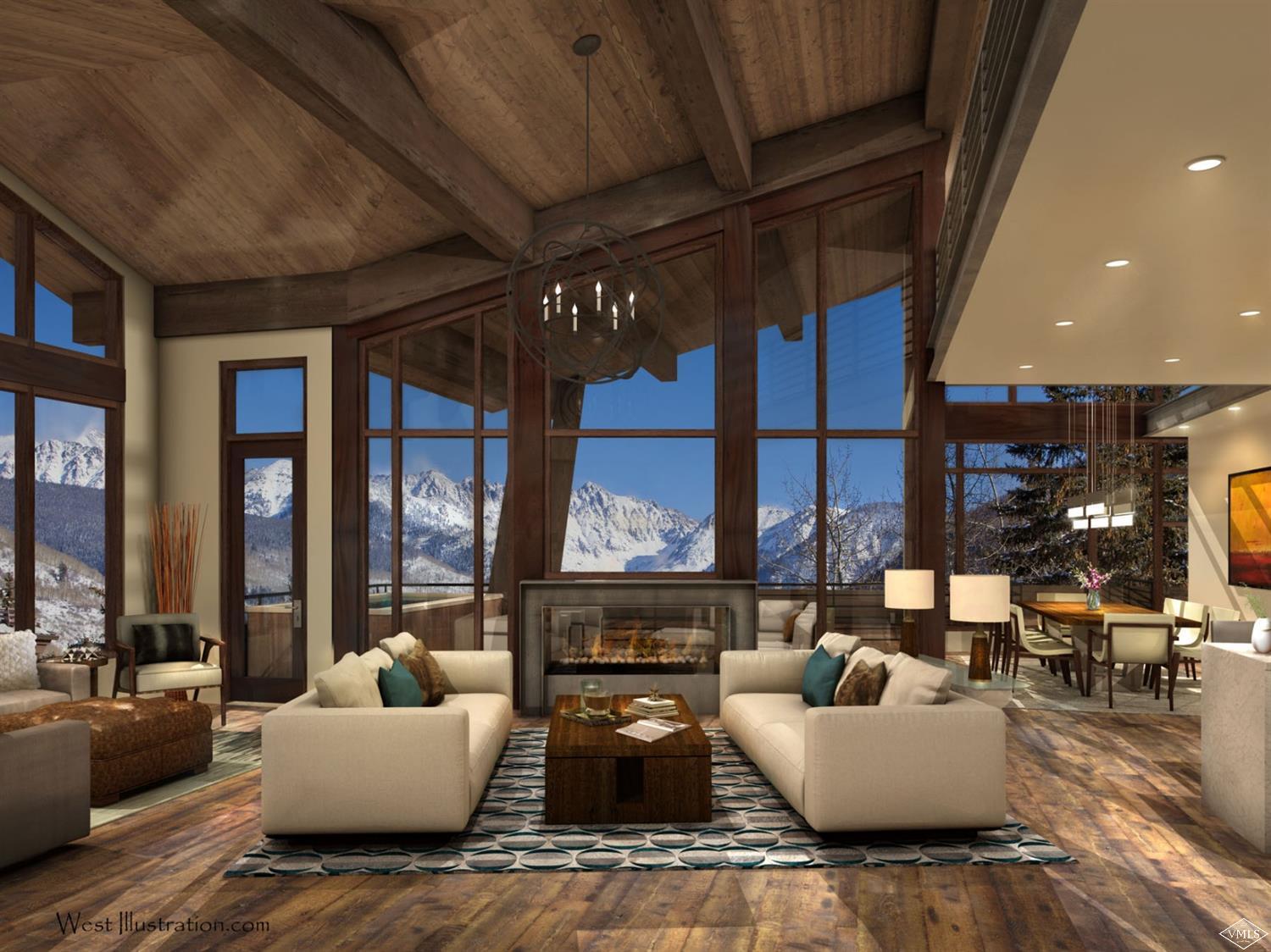 598 Vail Valley Drive, Unit R2 Vail, CO 81657 - Photo 1 of 5 a living room with fireplace furniture and a large window