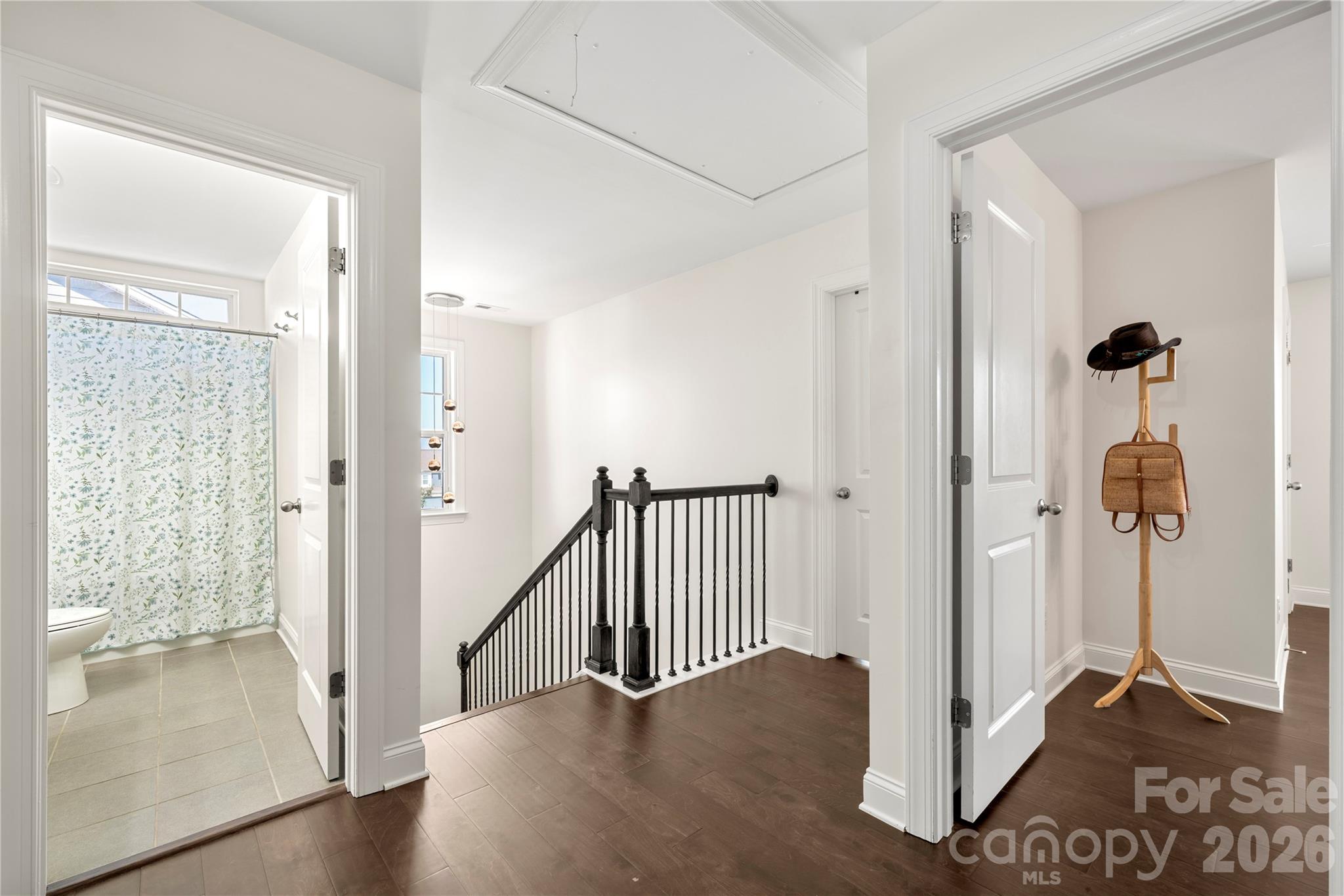 11266 Trailside Road Concord, NC 28027 - Photo 29 of 48 a view of a hallway view with wooden floor and staircase