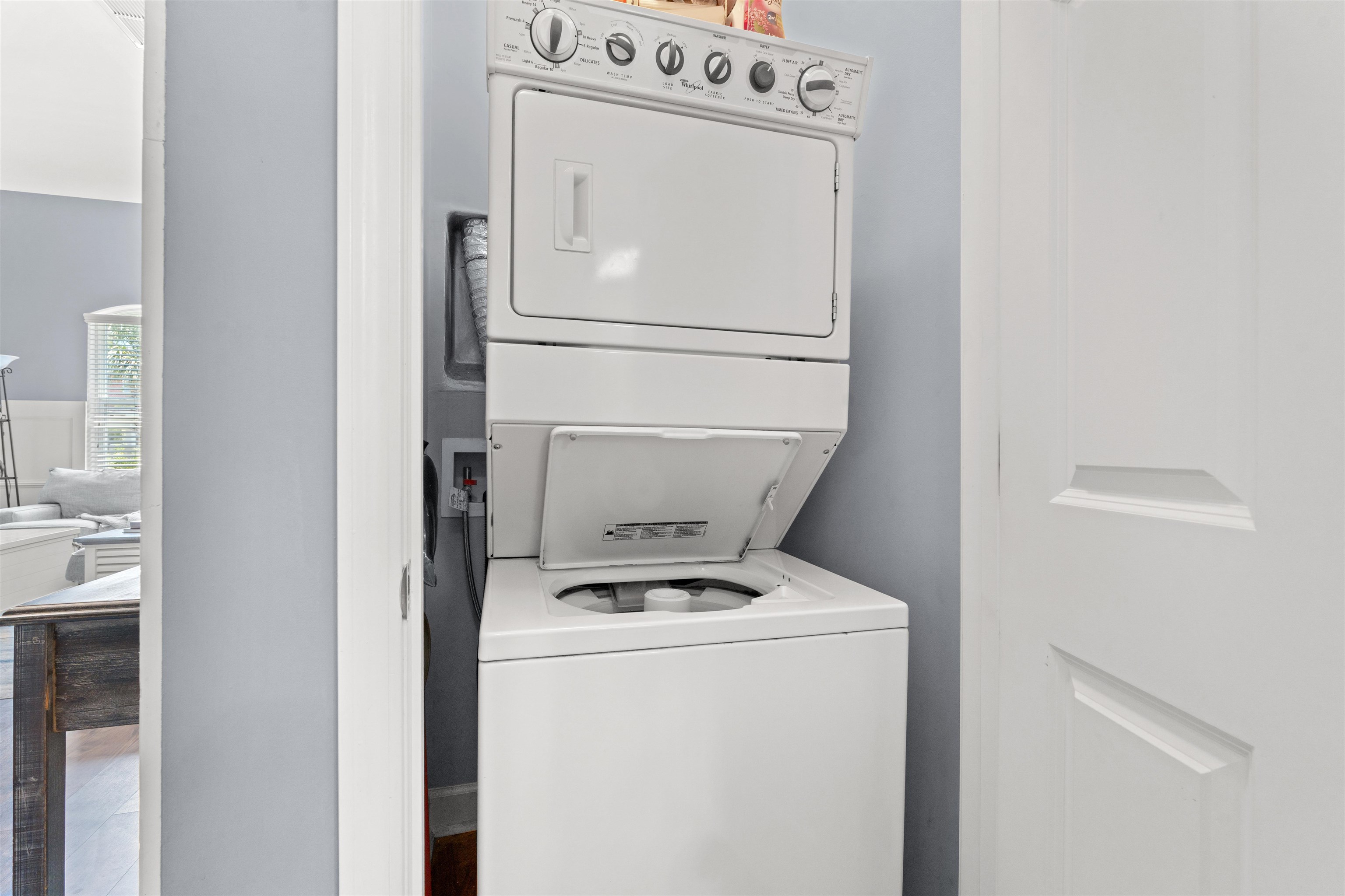 3512 Alexandria Avenue, Unit 18 Myrtle Beach, SC 29577 - Photo 24 of 31 Washroom with stacked washer / dryer