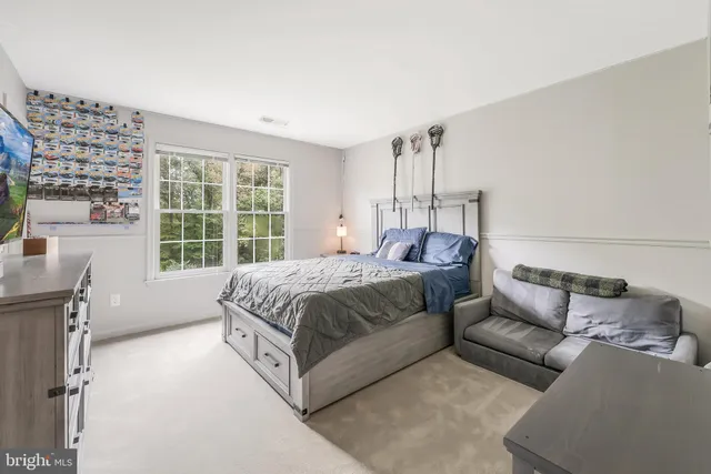 a bed room with a bed and a couch