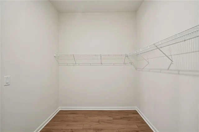 a view of a room with racks on the wall