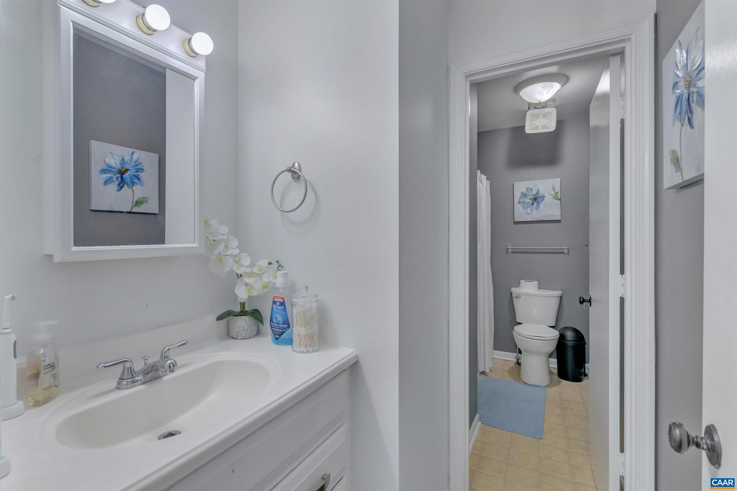 113 Summit Street, Unit 113 Charlottesville, VA 22903 - Photo 13 of 15 a bathroom with a sink vanity and mirror
