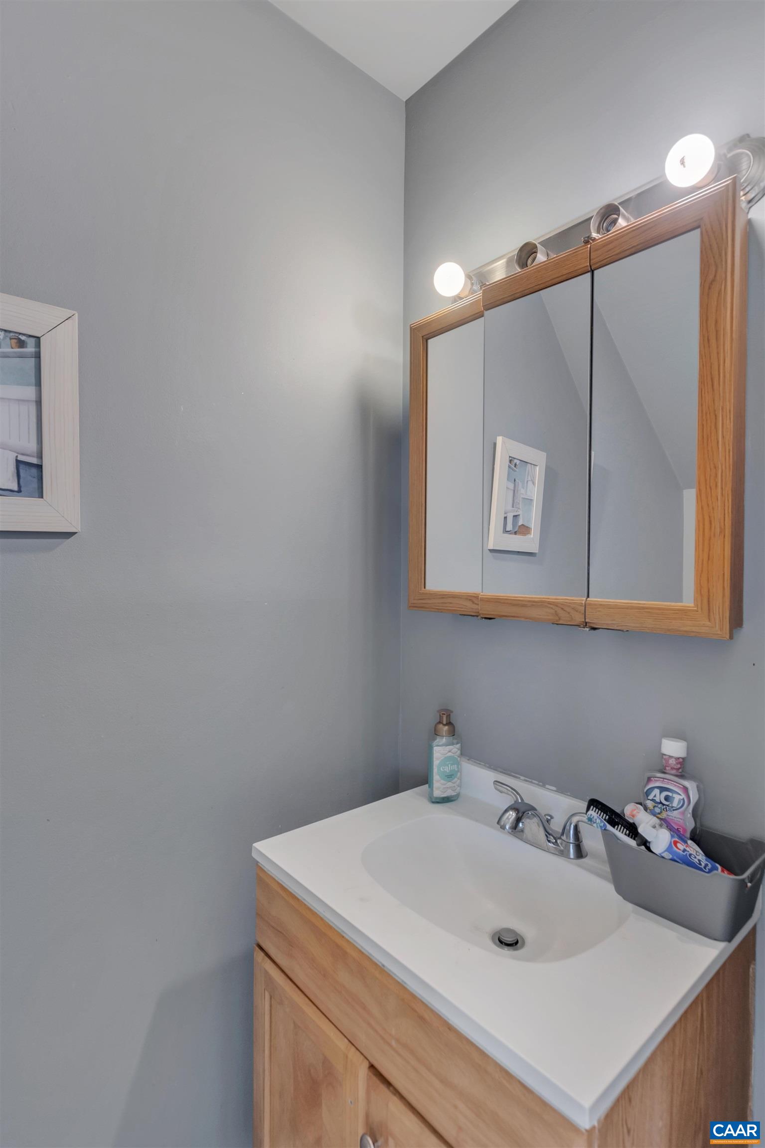 113 Summit Street, Unit 113 Charlottesville, VA 22903 - Photo 7 of 15 a bathroom with a sink vanity and a mirror