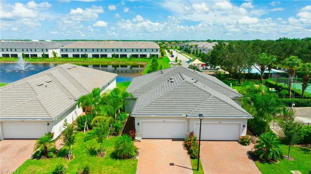 a view of a lake with a city