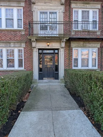 a view of a building with a outdoor space