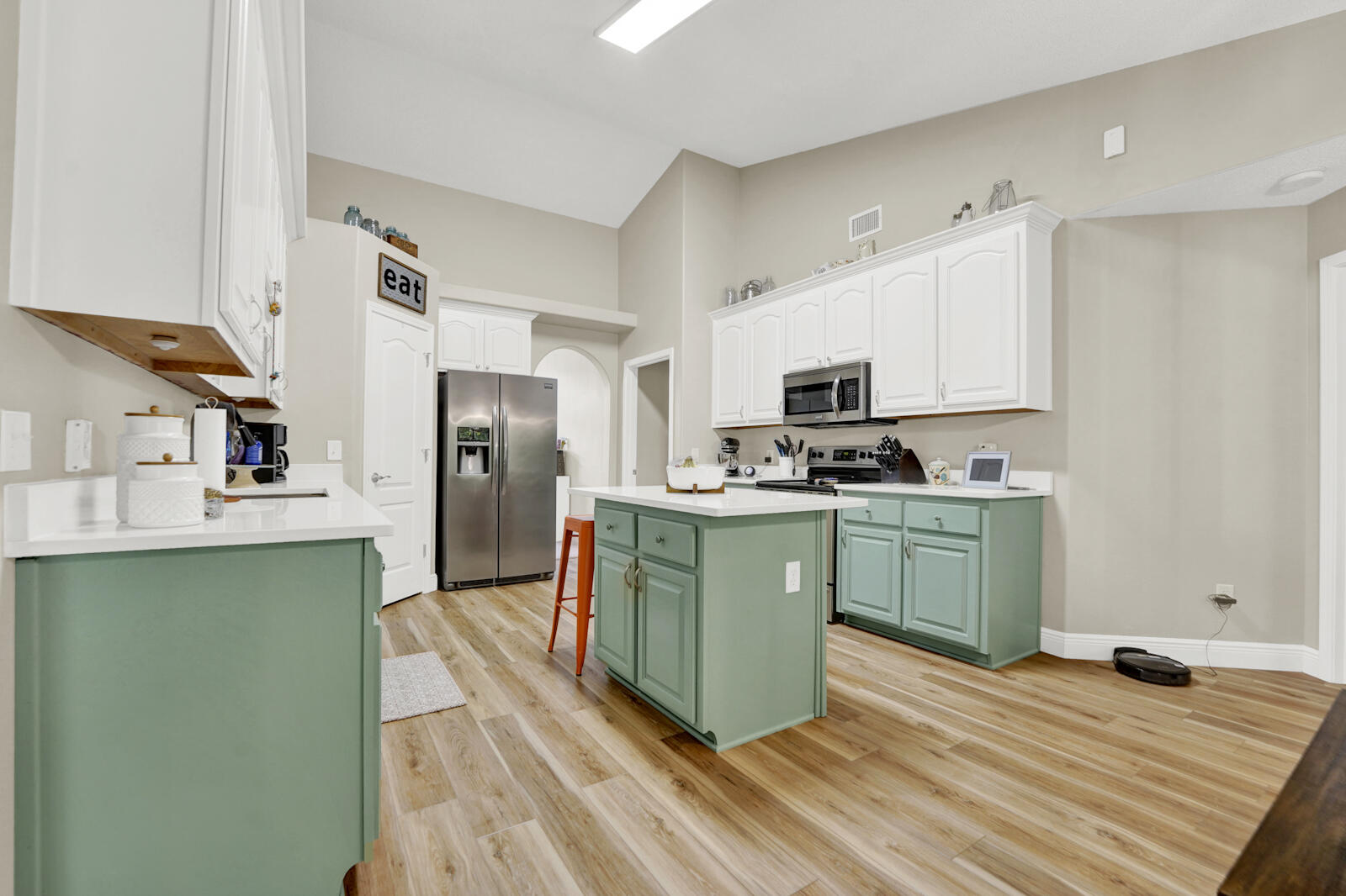 304 Greyfox Circle Crestview, FL 32536 - Photo 9 of 49 a kitchen with granite countertop a refrigerator stove top oven and sink
