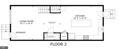 a picture of a bench in a white building