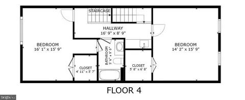 a picture of a bench in a white building