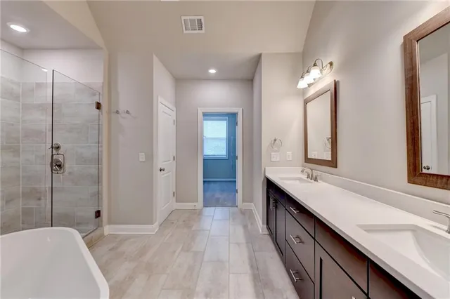 a bathroom with a shower