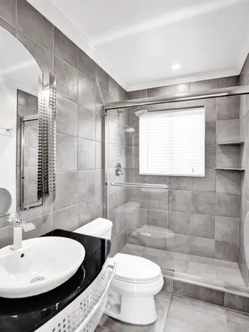 a view of a backyard with sitting area