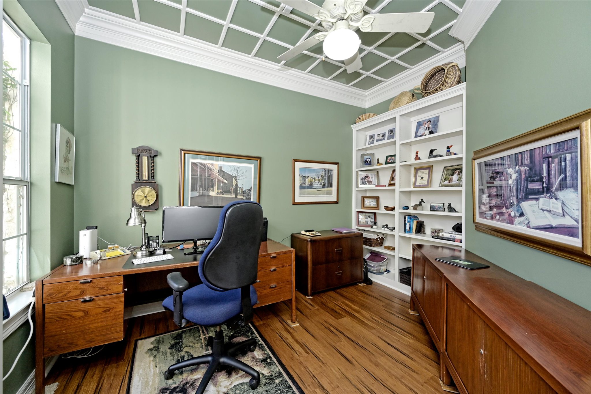 4912 Interlachen Lane Austin, TX 78747 - Photo 22 of 39 a view of a workspace with furniture and a window